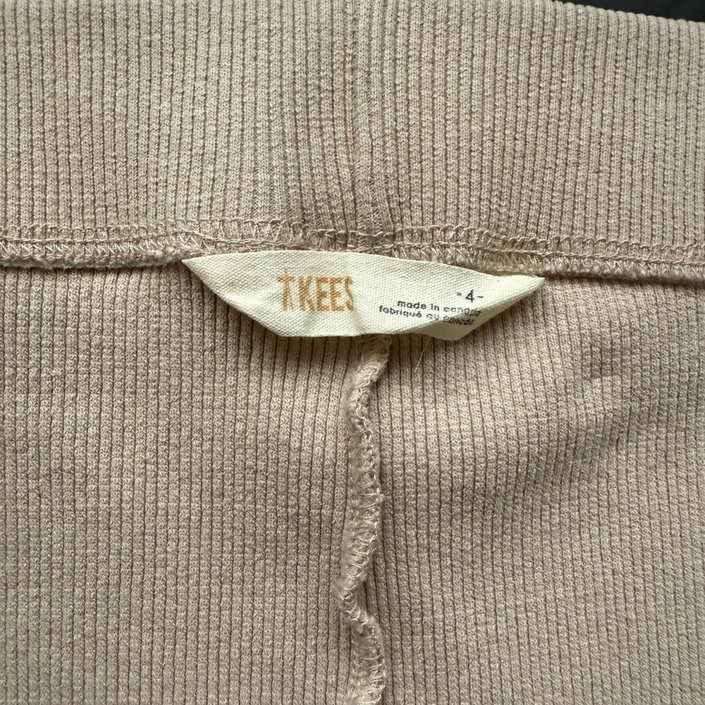 TKEES Bike 4 unisex Cycling Shorts Taupe Ribbed Cotton Stretch Y2K - Picture 6 of 11